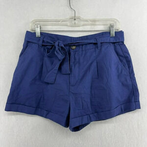 Forever 21 Shorts Women's L Royal Blue Belted Side Pockets Adjustable Waistband